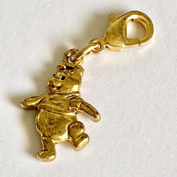 Vintage Disney Winnie the Pooh Clip On Charm Gold Plated Disneyana Zipper Purse - Picture 4 of 7